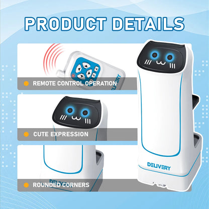 2.4GHz Remote Control Food Delivery Robot Toy – Light & Music RC Robot for Kids Birthday Gift