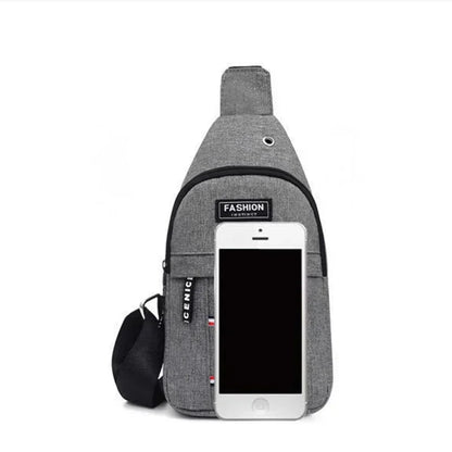 New Fashion Waterproof Nylon Chest Bag for Men - Simple & Stylish One-Shoulder Crossbody Design