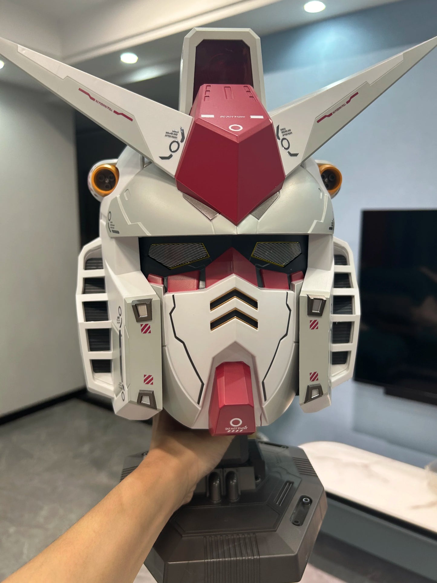 Vol.1 RX-78-02 Cyberpunk Helmet – 1:1 Mech Robot Mask with Touch Control Light, Cosplay Costume & Halloween Toy Gift for Kids