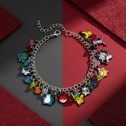 Pokémon Anime DIY Beaded Bracelet Set – Pikachu, Squirtle & Eevee Evolution Cartoon Pendant Jewelry Gift for Parties & Birthdays