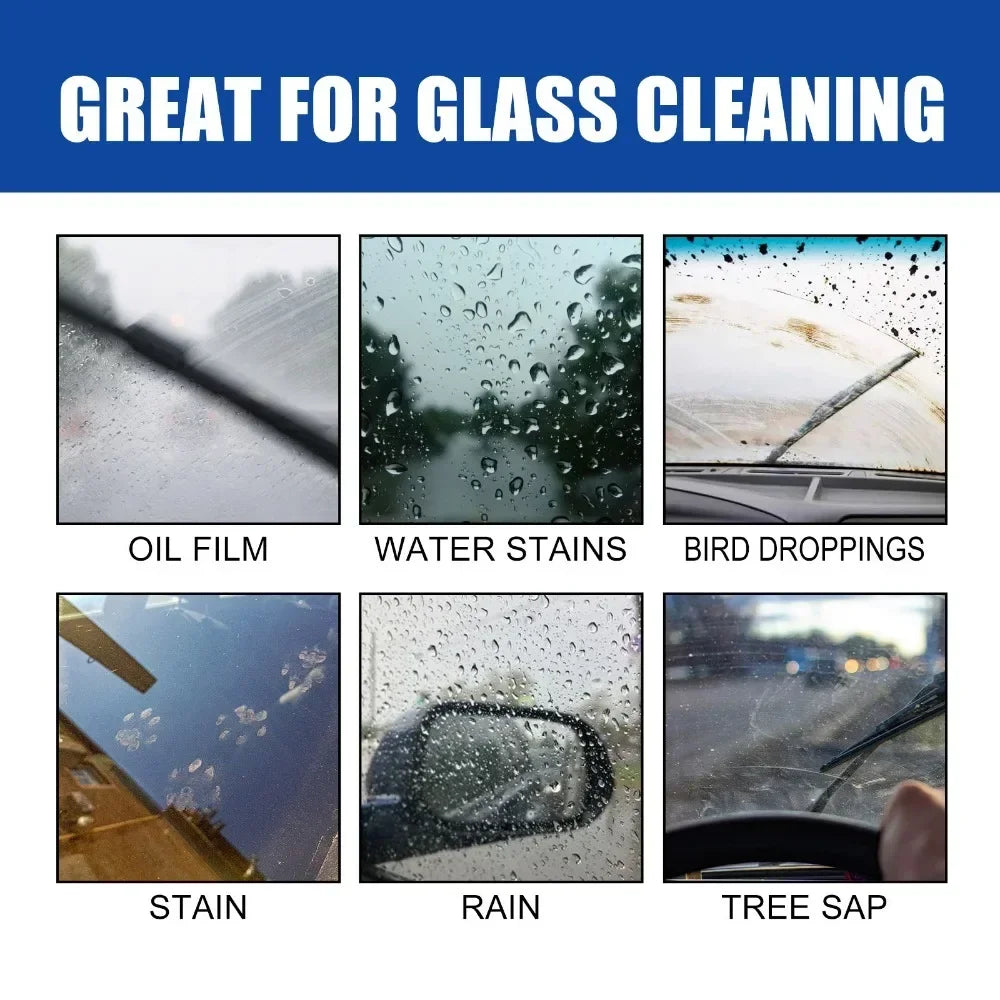 Motorcycle & Car Glass Oil Film Remover – Windshield Polishing Compound for Crystal Clear Window Cleaning & Auto Detailing