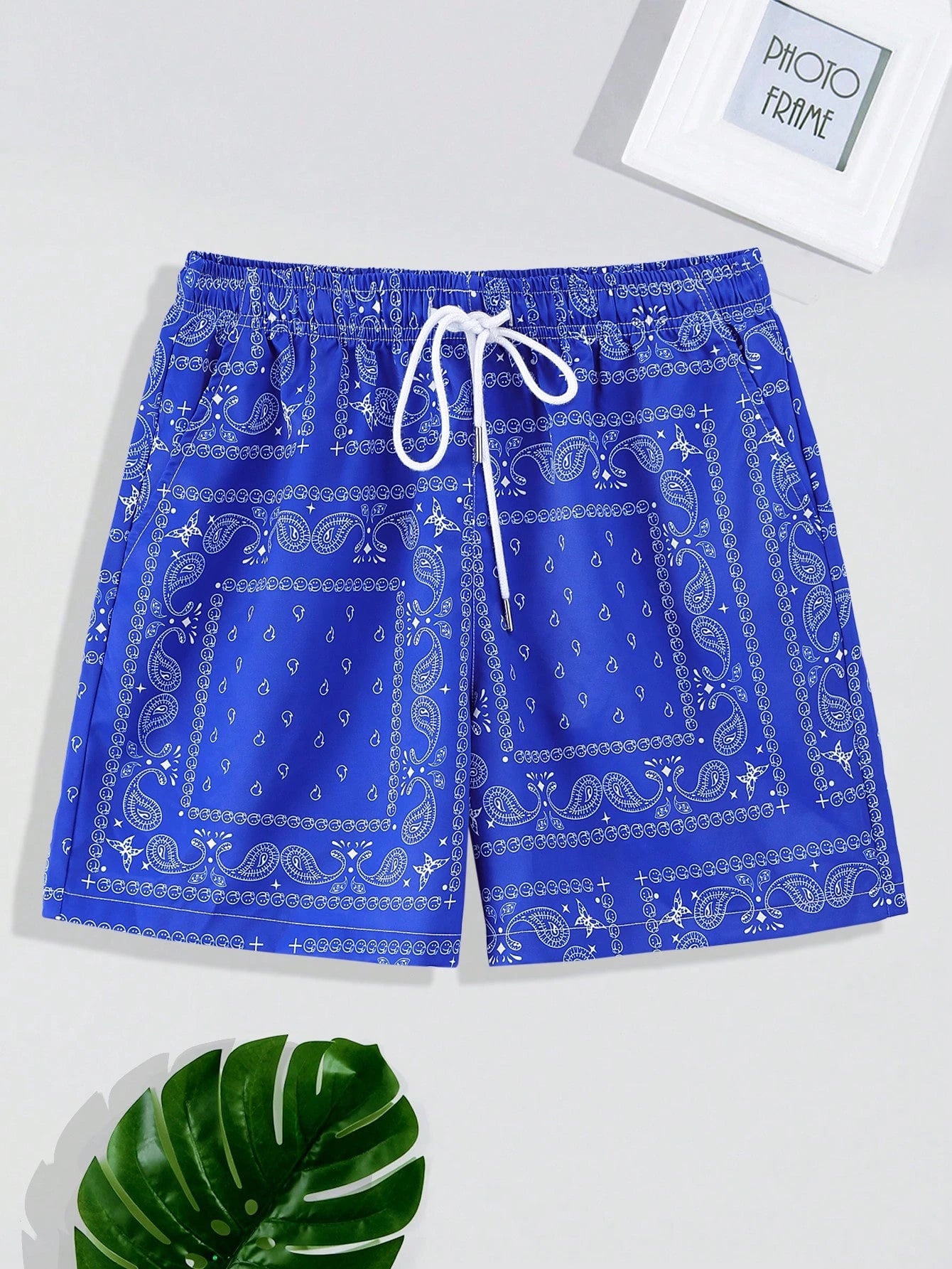 Trendy Bandana Graphic Beach Shorts - Men’s Summer 3D Printed Swim Trunks