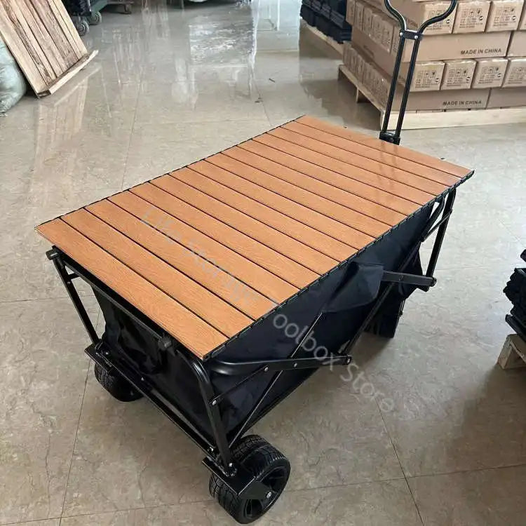 Foldable Camping Handcart with Widened Table Board – Portable Picnic & Outdoor Utility Cart