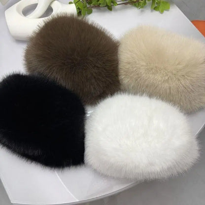 Women’s Winter Fluffy Fur Hat – Thick Warm Faux Fur Ski Cap, Russian Mink Fisherman Style, Windproof