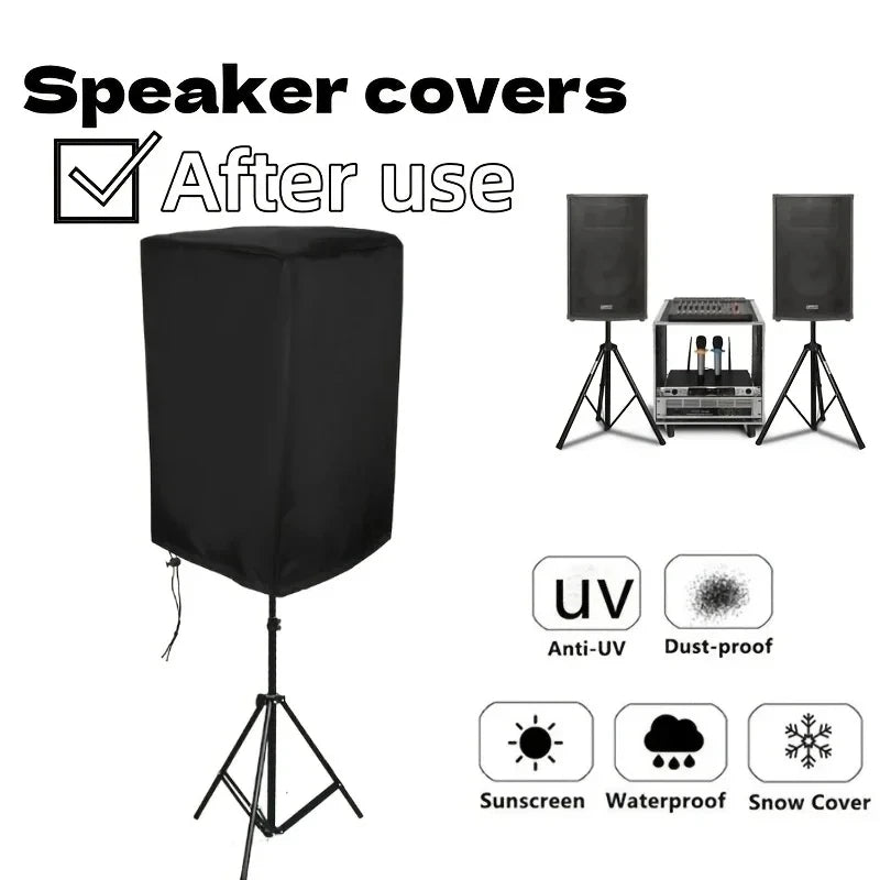Durable Black 210D Oxford Speaker Cover – Water & Dust Resistant Protective Case for Home Theater & Outdoor Sound Systems, Multiple Sizes Available