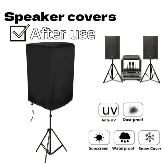 Durable Black 210D Oxford Speaker Cover – Water & Dust Resistant Protective Case for Home Theater & Outdoor Sound Systems, Multiple Sizes Available
