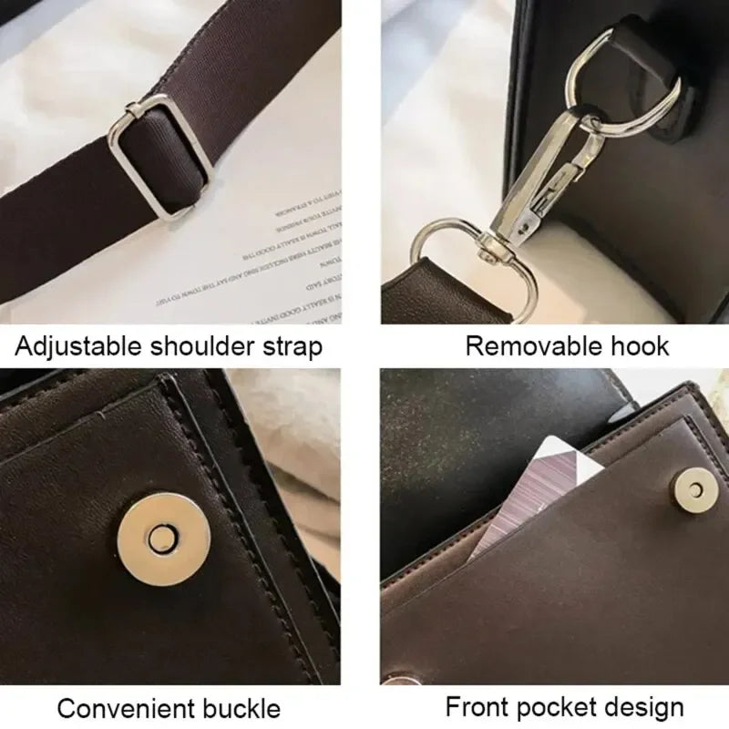 Classic PU Leather Crossbody Bag for Women – Fashion Shoulder Messenger, Travel Handle Flap Handbag