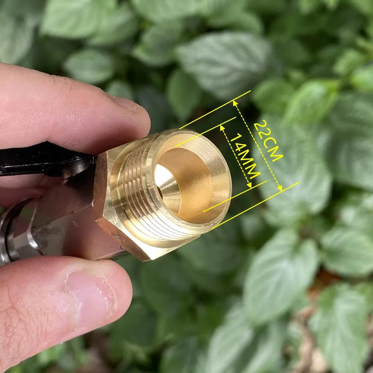 M22 14mm Pressure Washer Adapter with Ball Valve - 1/4" Quick Connect Hose Fitting with On/Off Switch