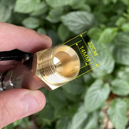 M22 14mm Pressure Washer Adapter with Ball Valve - 1/4" Quick Connect Hose Fitting with On/Off Switch