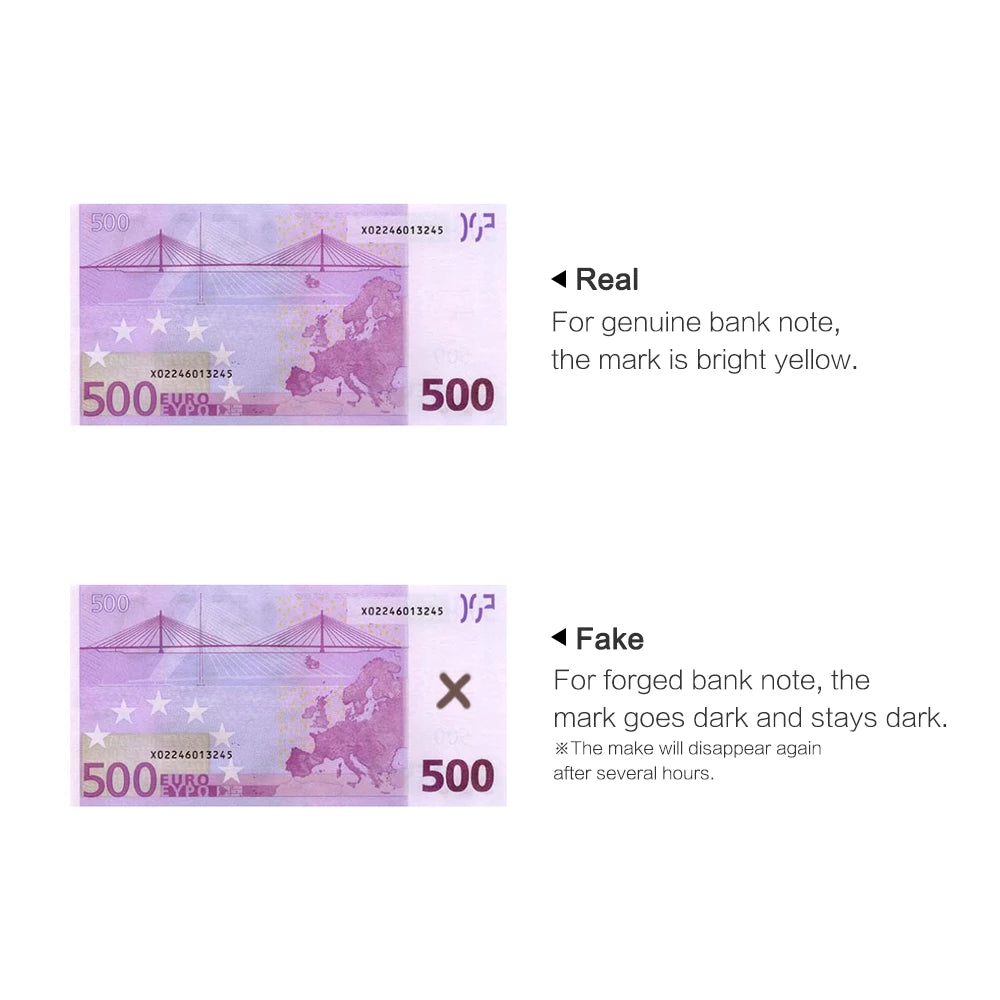 Counterfeit Money Detector Pen – Fake Bill Tester Marker for USD, Euro, Pound, Yen, Won Currency Checking