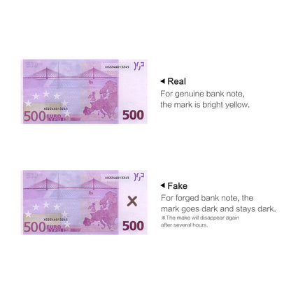 Counterfeit Money Detector Pen – Fake Bill Tester Marker for USD, Euro, Pound, Yen, Won Currency Checking