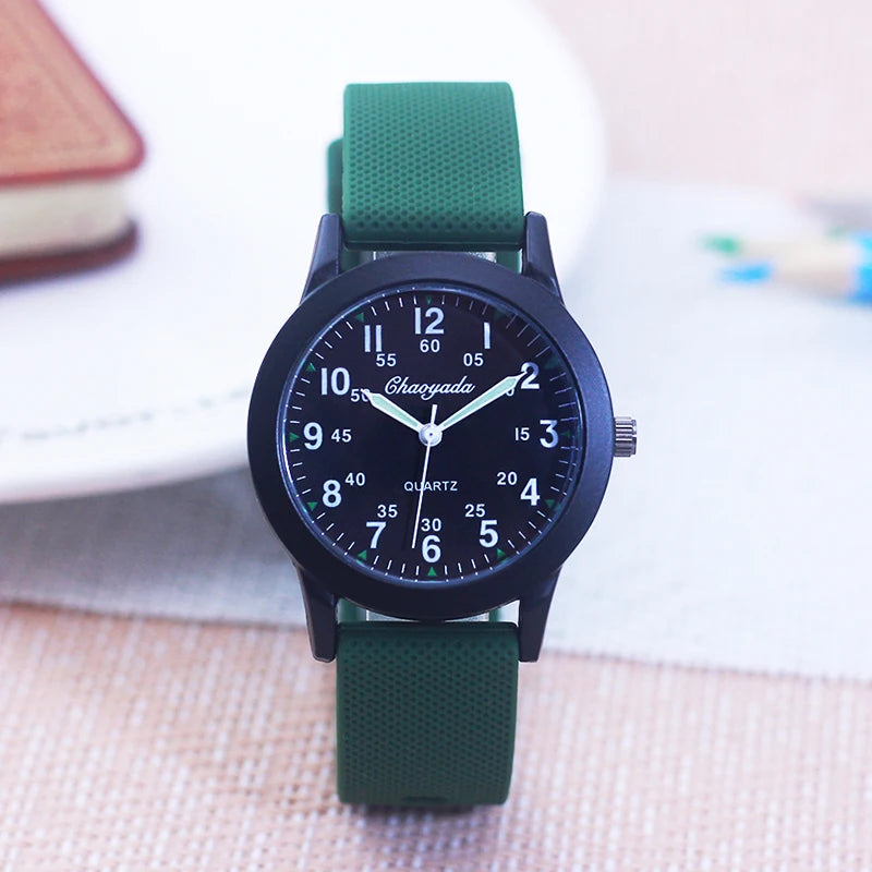 Children's 60-Minute Scale Quartz Wristwatch - Silicone Strap Watch for Boys & Girls, Junior High & Elementary School Exam Watch