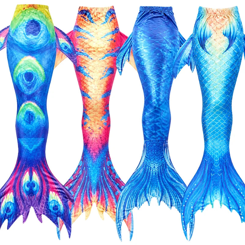 Mermaid Fishtail Cosplay Swimsuit - Beach Swimwear Halloween Costume Without Fins