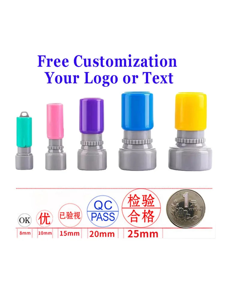 Custom Rubber Flash Stamp – Personalized Name, Logo, Signature for QA, Kids, Scrapbooking & Branding