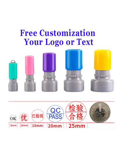 Custom Rubber Flash Stamp – Personalized Name, Logo, Signature for QA, Kids, Scrapbooking & Branding