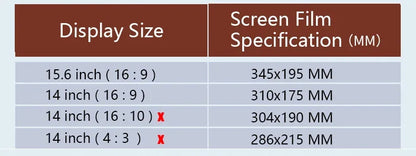 Anti-Spy Privacy Screen Protector – Matte Anti-Glare Film for 14" & 15.6" Laptops (16:9) Notebook PC
