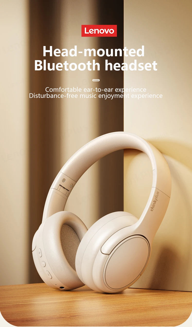 Original Lenovo TH20 Wireless Bluetooth 5.3 Headphones - Dual Mode, Foldable Sport Headset, Music & Gaming Earphones