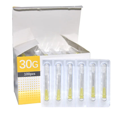 Painless Injection Needles - 30G–34G Transparent Syringe Needles with Clear Tip Caps, 1.5/2.5/4/6mm Pharmaceutical Needles