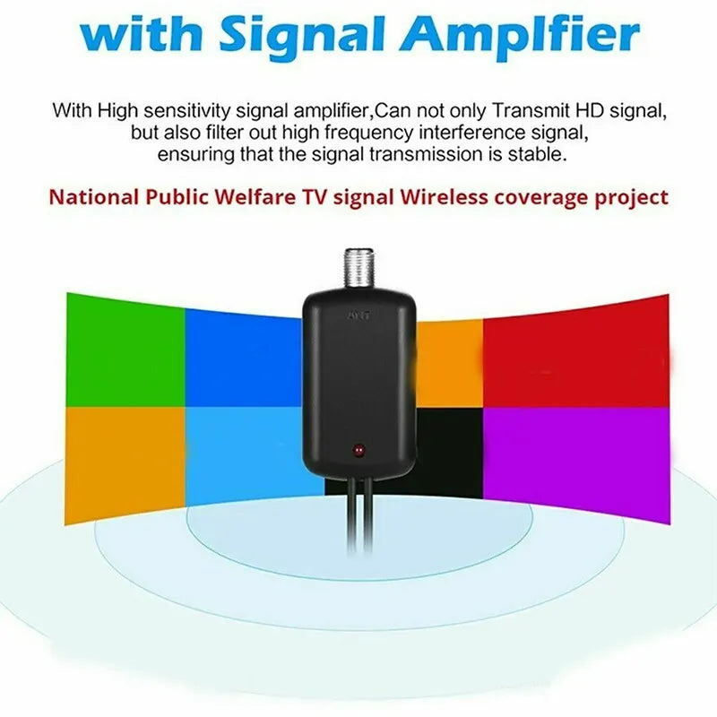5000 Miles HD Digital TV Antenna - 8K/4K/1080P Indoor HDTV Aerial with 25dB Amplifier for DVB-T/DVB-T2 UHF VHF