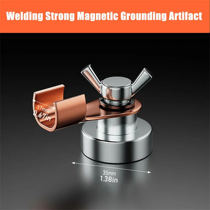 Strong Magnetic Welding Ground Clamp Tool – Heavy Duty Single Head Grounding Magnet for Welder Equipment & Metalwork