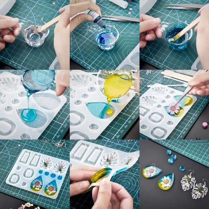 500/1000ml AB Epoxy Resin Glue Set – 1:1 High Adhesive Crystal Clear Resin for Jewelry Making & DIY Crafts