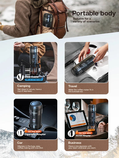 HiBREW Portable Coffee Machine for Car & Home | DC12V Expresso Coffee Maker | Compatible with Nespresso Dolce Pod Capsules & Coffee Powder | H4A