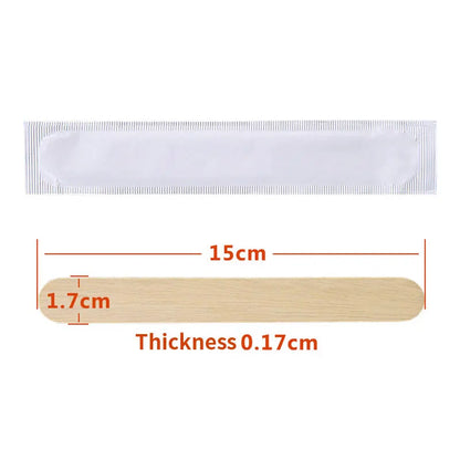 50/100PCS Disposable Tattoo Waxing Sticks - Wooden Tongue Depressor with Independent Sterilization Package