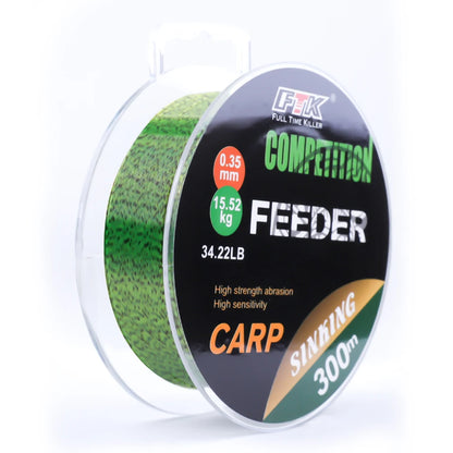 FTK 3D Invisible Carp Fishing Line Nylon Monofilament – Super Strong Fluorocarbon 150m/300m Tensile Fishing Line for Carp & Freshwater Fishing