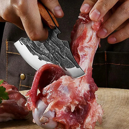 Multifunctional Stainless Steel Kitchen Knife - Forged Meat Cleaver Boning Knife with Bottle Opener and Protective Cover