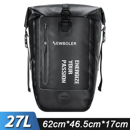 NEWBOLER 27L Bike Pannier Bag — Large Capacity Waterproof Rear Seat Trunk Bag for Travel & Electric Bike Accessories