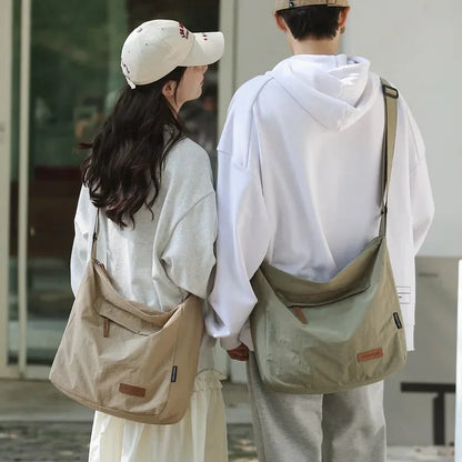 Large Canvas Crossbody Messenger Bag - Unisex Shoulder Bag for Students, Books & Daily Essentials