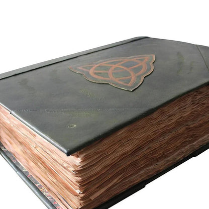 Book of Shadows Journal – Green Cover Bound Blank & Lined, 350 Pages for Spells & Records, Retro Gift Spellbook