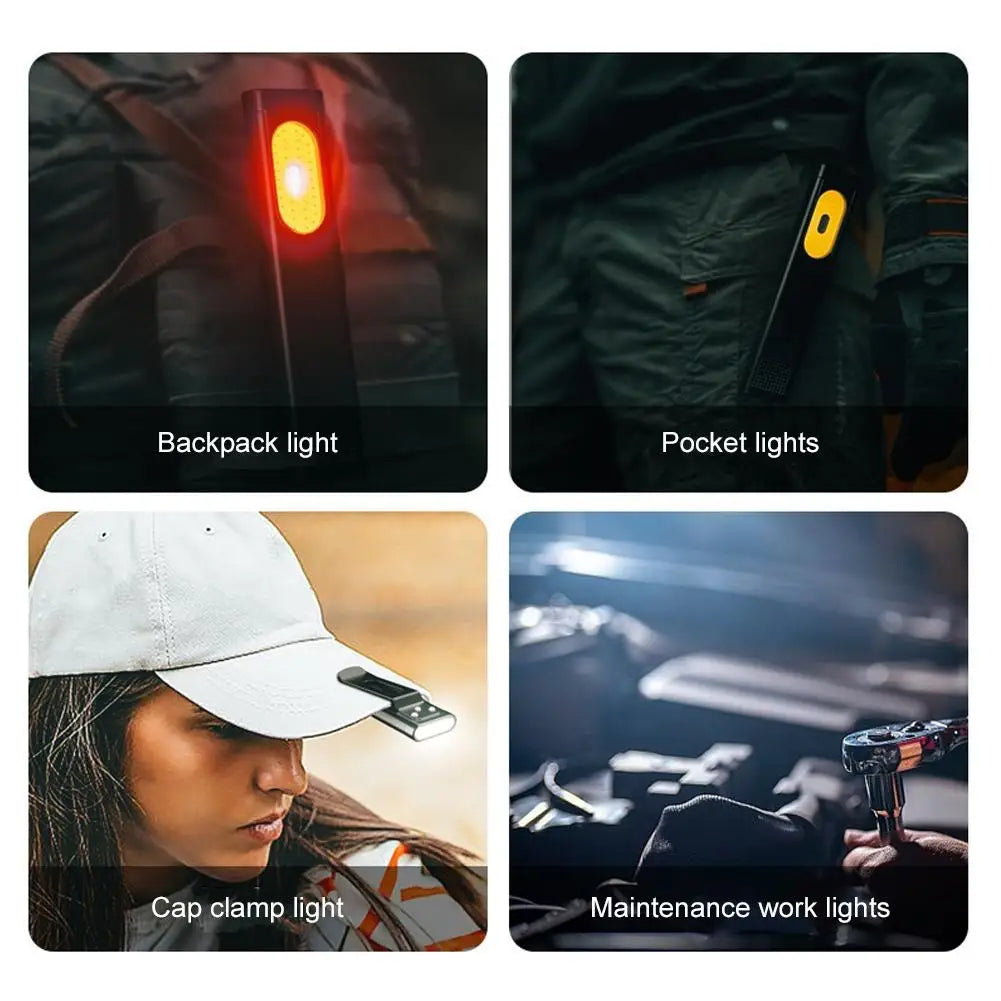 Rechargeable 550LM LED Keychain Flashlight — Mini Pocket Torch Lantern with Magnet for Emergency & Work