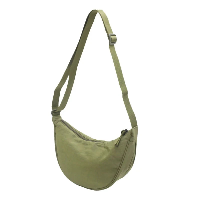 Women’s Nylon Hobo Shoulder Bag - Large-Capacity Half-Moon Crossbody Messenger Bag for Travel and Everyday Use