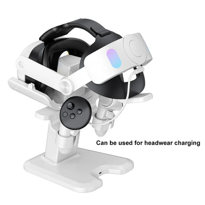 Charging Dock Station for Meta Quest 3 & Oculus VR Headset – Controller Desk Stand for Elite Head Strap, VR Accessories