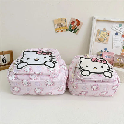 Anime Cartoon Kuromi, Melody & Cinnamoroll Backpack – Kawaii Canvas Schoolbag for Boys & Girls, Hello Kitty Fashion Kids Backpack