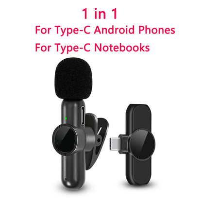 K61 Wireless Lavalier Microphone – Mini Mic for iPhone, iPad, Android, Laptop, and Live Streaming