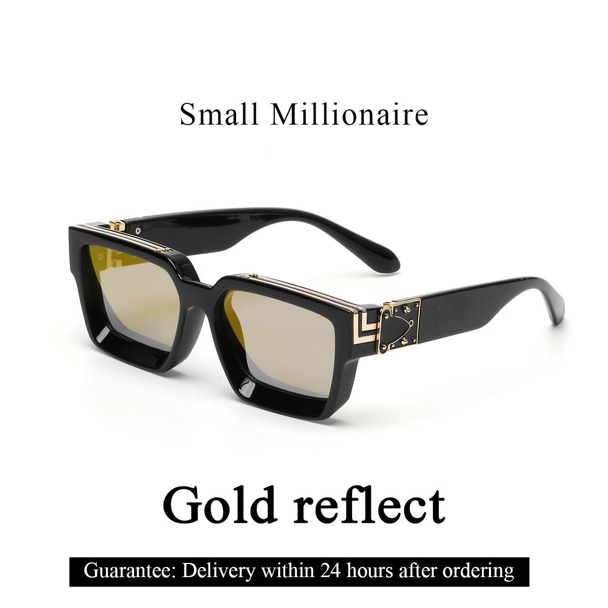 Ruiao Retro Black Millionaire Sunglasses – Luxury Square Designer Shades for Men & Women (2024)