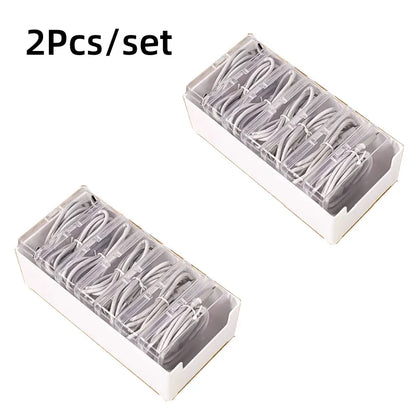 Cable Organizer Storage Box Set - Durable Plastic Charging Cord, Mobile Device & Office Supplies Storage