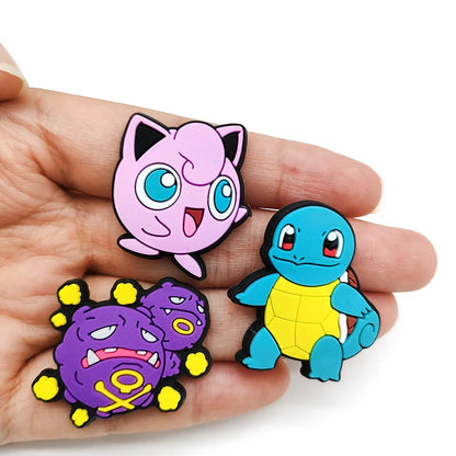 Pokemon Shoe Charms - PVC Cartoon Shoe Decorations for Slides and Sandals, 20/50/100-Piece Set for Gifts and Parties