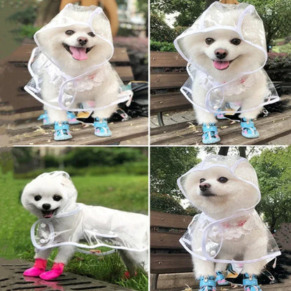 Clear Pet Raincoat: Waterproof Jacket Coat for Small Medium Dogs - Teddy, Shiba Dog Poncho for Outdoor Walking