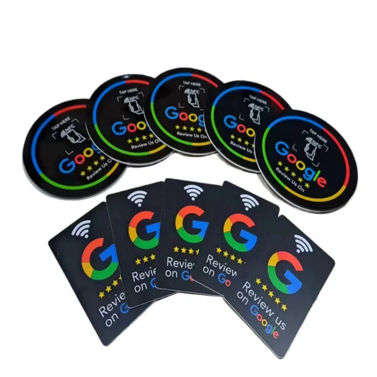 13.56MHz NFC Google Review Sticker - 10CM Programmable Acrylic NFC 215 Table Sticker