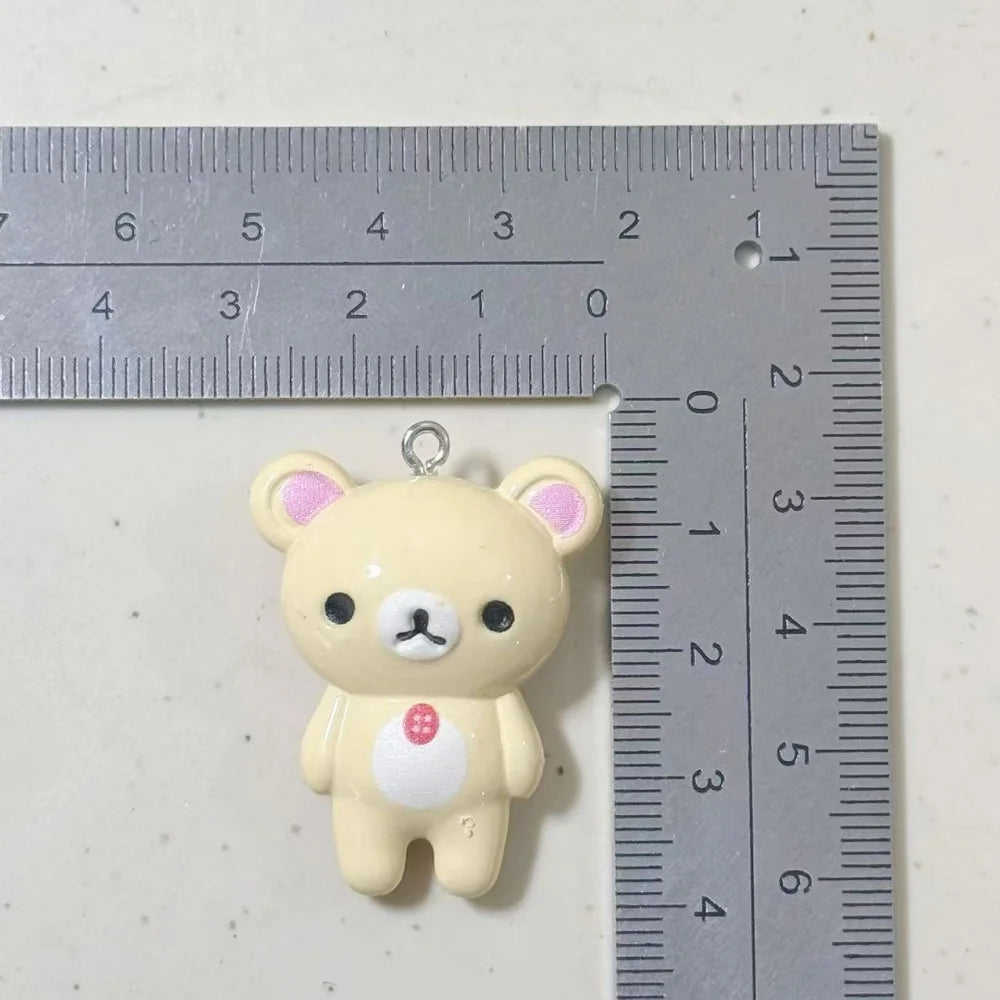 Rilakkuma Bear Keyrings - 2-Piece Kawaii Plush Doll Bag, Phone & Clothing Charms for Best Friends