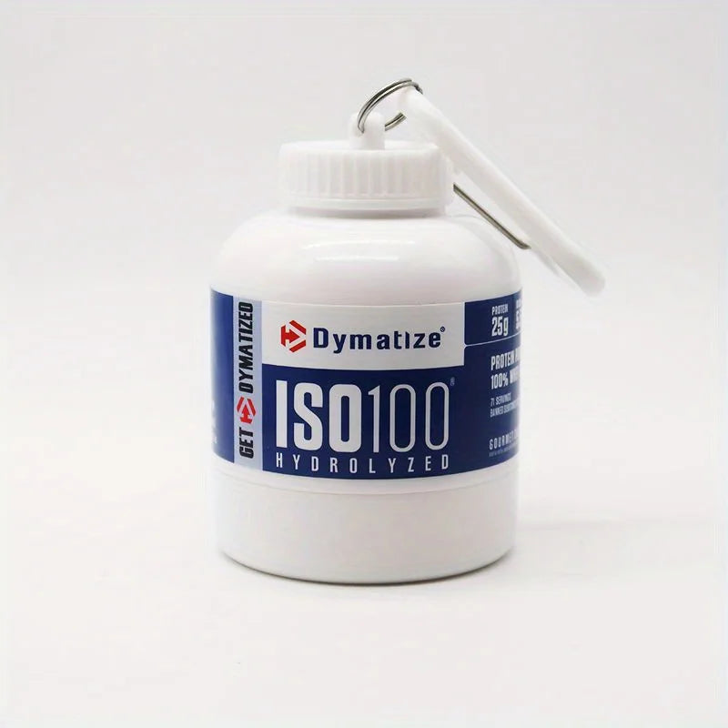 100ML Mini Portable Protein Container - Outdoor Sport Powder Bottle with Whey Keychain, Health Funnel & Medicine Box