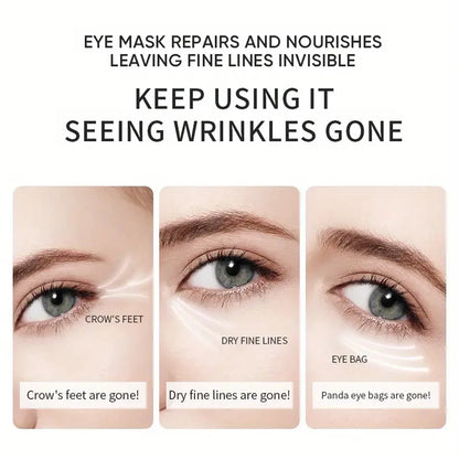 60PCS Seaweed Hyaluronic Acid Eye Masks – Collagen Eye Patches for Dark Circles & Facial Care