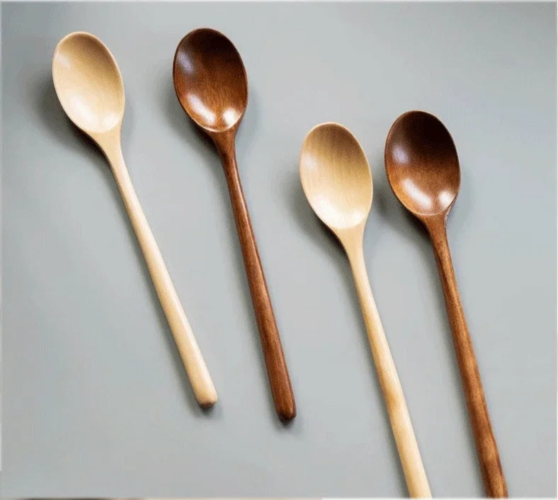5/6PCS Nanmu Wooden Spoon Set – Japanese Style Kitchen Utensils, Tableware Cutlery for Festival & Dinnerware Gift
