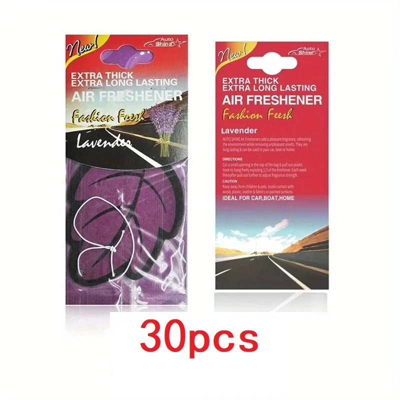 3-60PCS Car Air Fresheners — Natural Scented Tea Paper, Vanilla Fragrance, Leaf-Shaped Auto Interior Accessories
