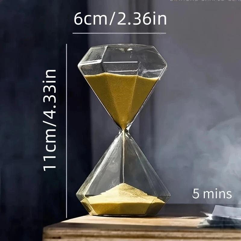 5-Minute Diamond Hourglass Timer - Decorative Sand Timer for Indoor & Outdoor Use