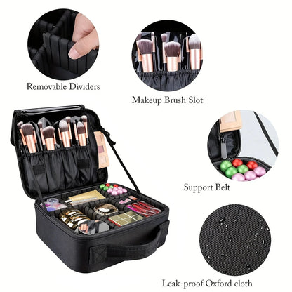 YANZA Professional Makeup Case – Cosmetic Organizer & Travel Storage Box for Brushes, Beauty Tools, and Manicure Supplies