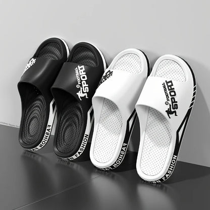 2025 Men’s Summer Slippers – Soft PVC Outdoor Sports Sandals, Thick Anti-Slip Cool Beach & Home Slides